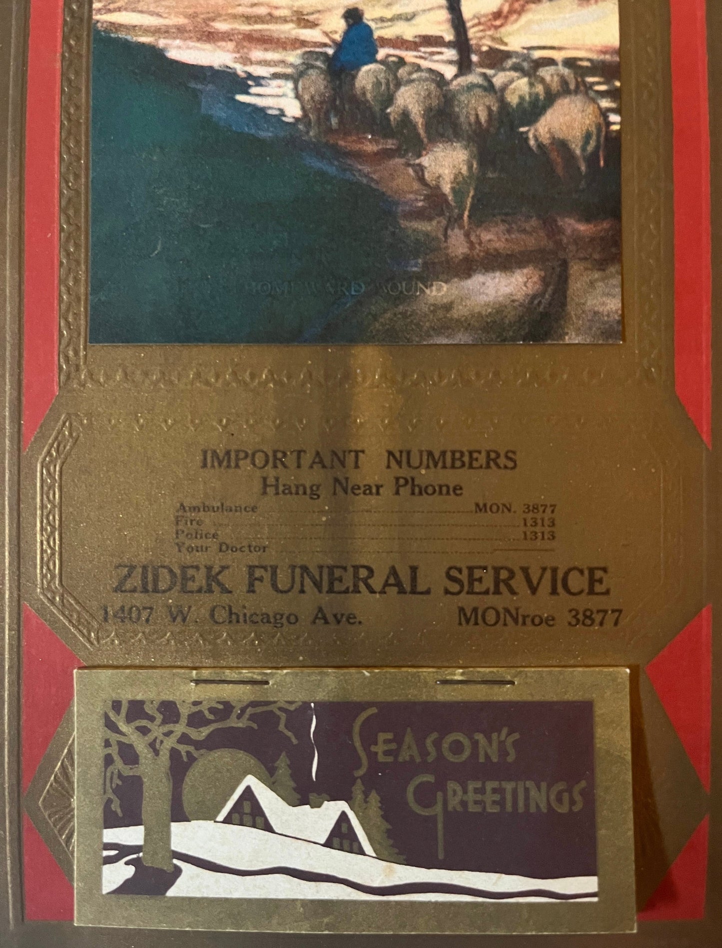 Vintage 1939 Funeral Home Calendar - Creepy Kids Club