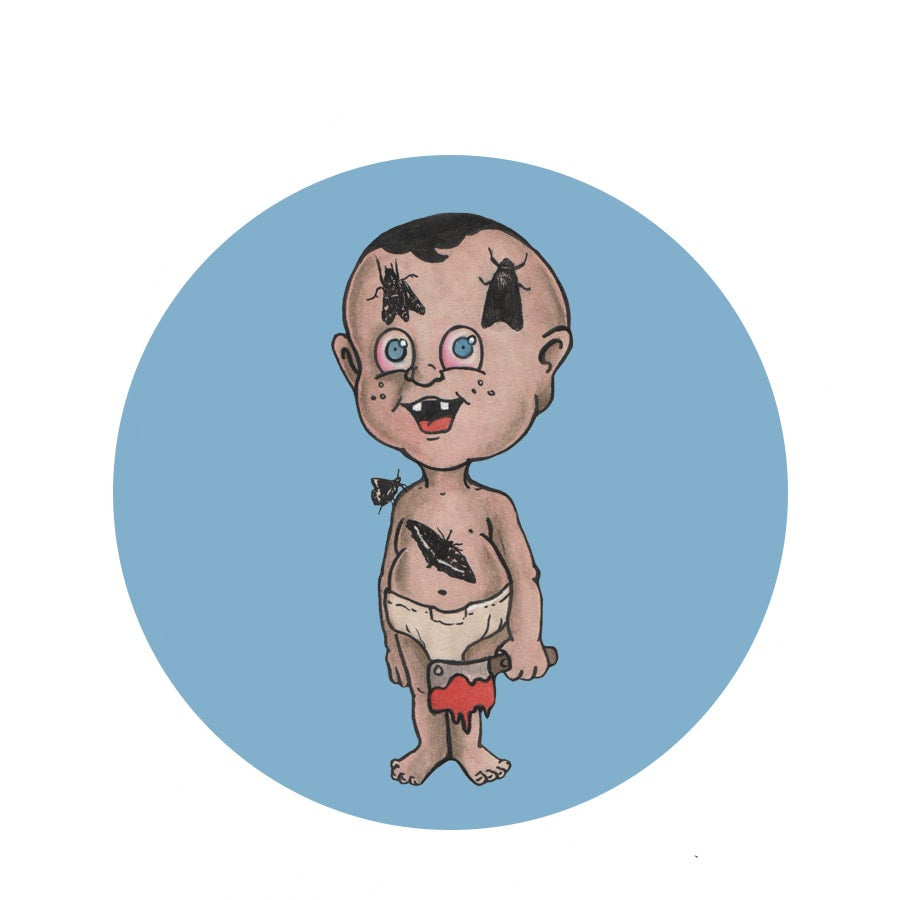 Baby Muerte Vinyl Sticker 3'x3' - Creepy Kids Club